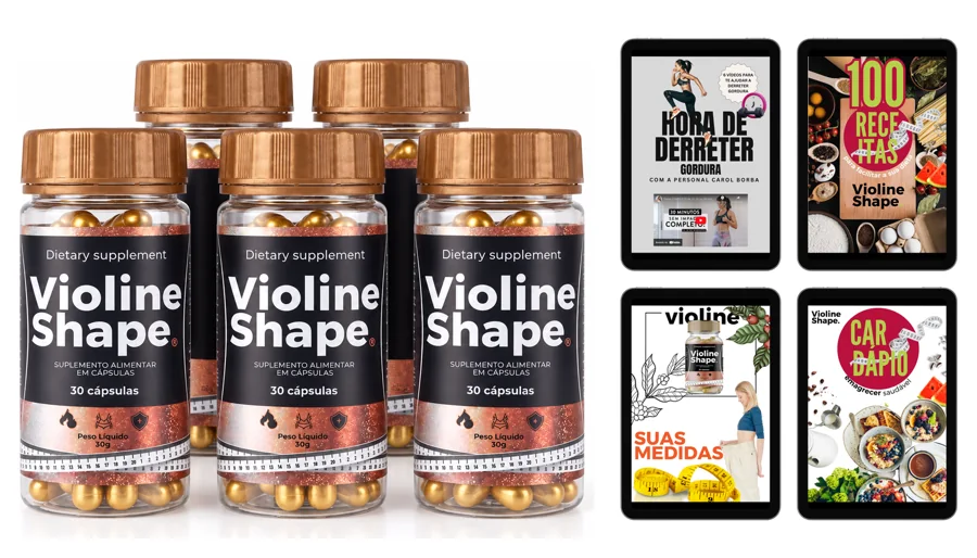 5 frascos de Violine Shape + 4 e-books de bônus